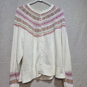 Women's Tiara Vintage Multicolor Patterned Sweater